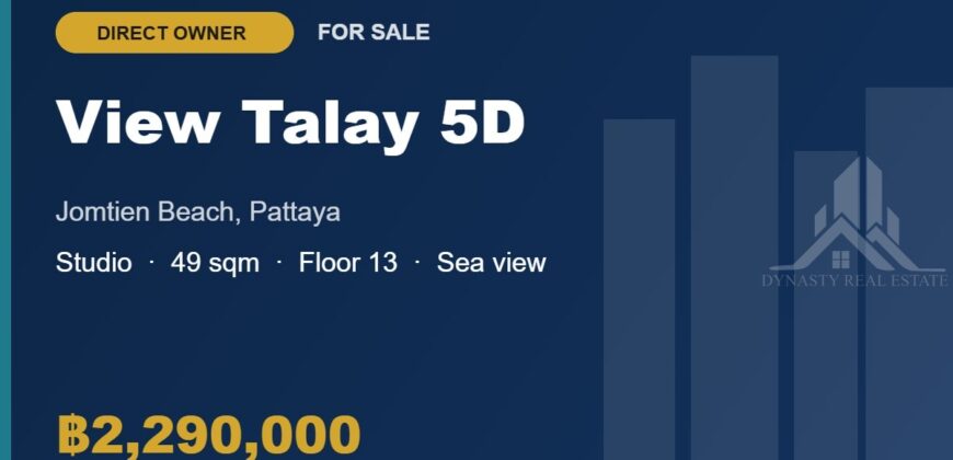 View Talay 5D Jomtien Sea View Studio for Sale