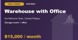 Warehouse with Office for Rent, Central Pattaya