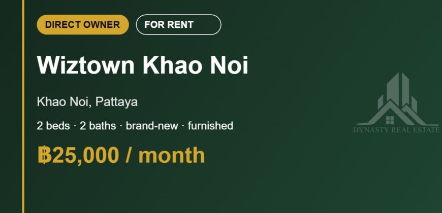 Wiztown Khao Noi 2-Bed Townhouse for Rent, Pattaya