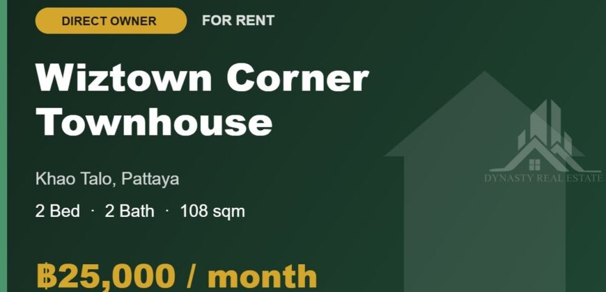 Wiztown Khao Talo 2-Bed Corner Townhouse for Rent