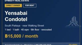Yensabai condotel south pattaya 1-bed condo for rent